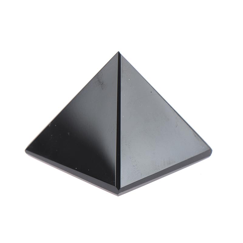 Obsidian Pyramid Natural Polished Surface Home Ornaments Desktop Decor