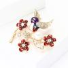 Broche Fleur Branche Oiseau Émail Alliage Créatif Personnalité Tempérament Costume Femme Cardigan Corsage Ornement Épingle