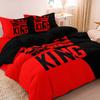 Grey and Black King Size Bed Pattern Down Duvet Cover Set Soft and Comfortable Bedroom and Dormitory Decoration Bedding Set