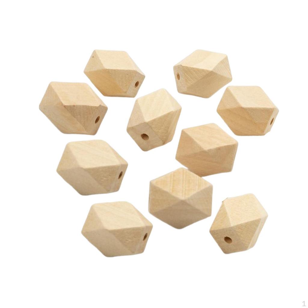 10 Pieces Wooden Beads Decoration Irregular Modern 2Cmx3cm Wood Spacer for Garland Farmhouse