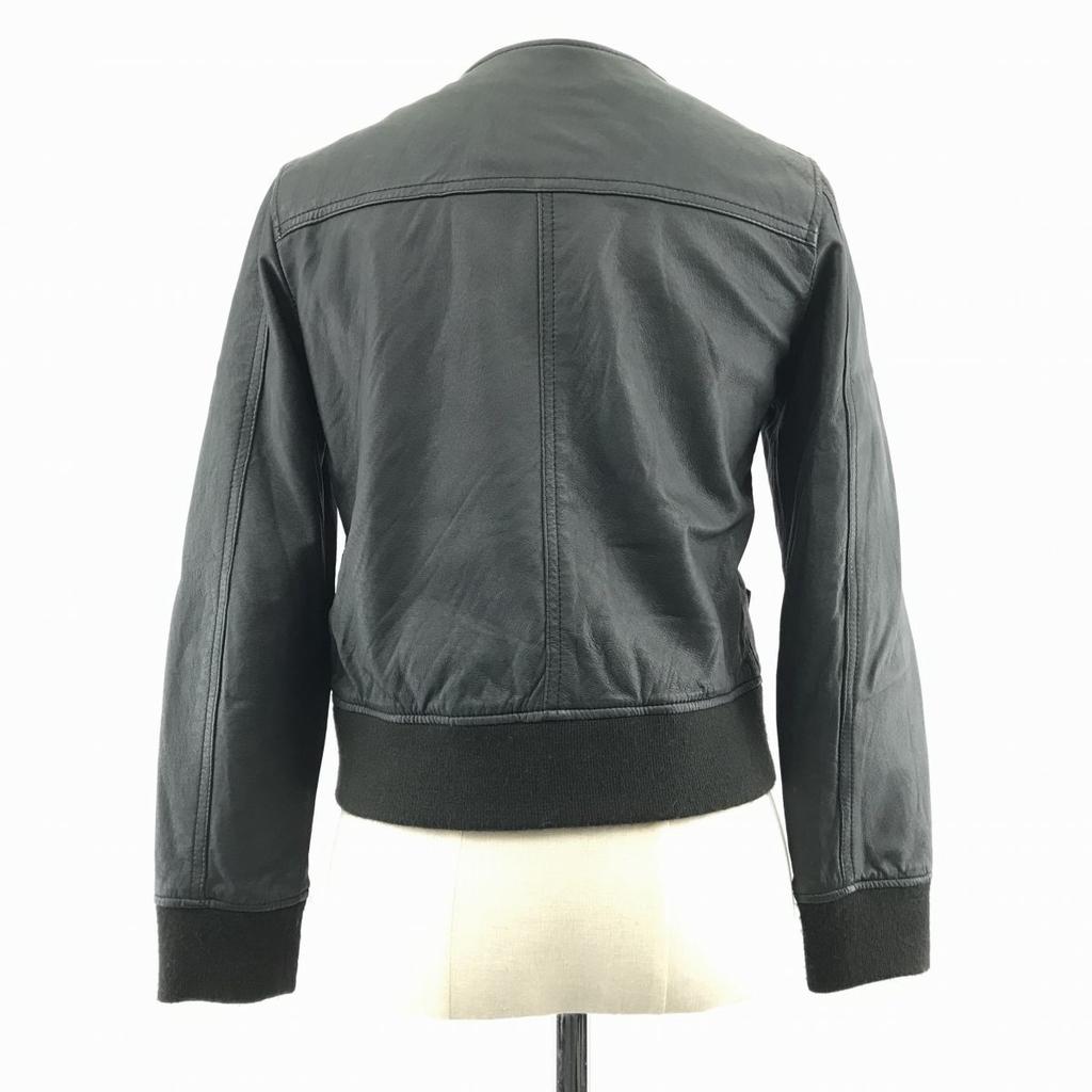 LAXMI / Genuine Leather Single Riders Jacket [38 / Women's M / Black] Pigskin / Full Zip / Hidden Placket(USED)