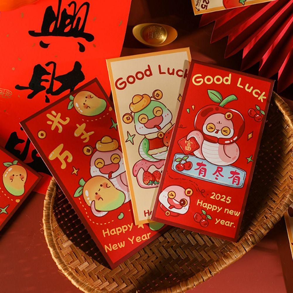 6pcs Hongbao New Year Money Pocket Traditional Lucky Money Packets  Kids Gifts Favor