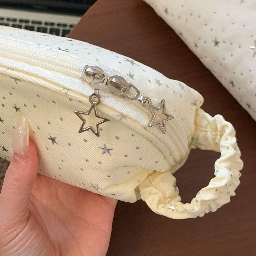 Star Polka Dot Pencil Case Shell-Shape Pencil Pouch Simple Stationery Bag  Gift