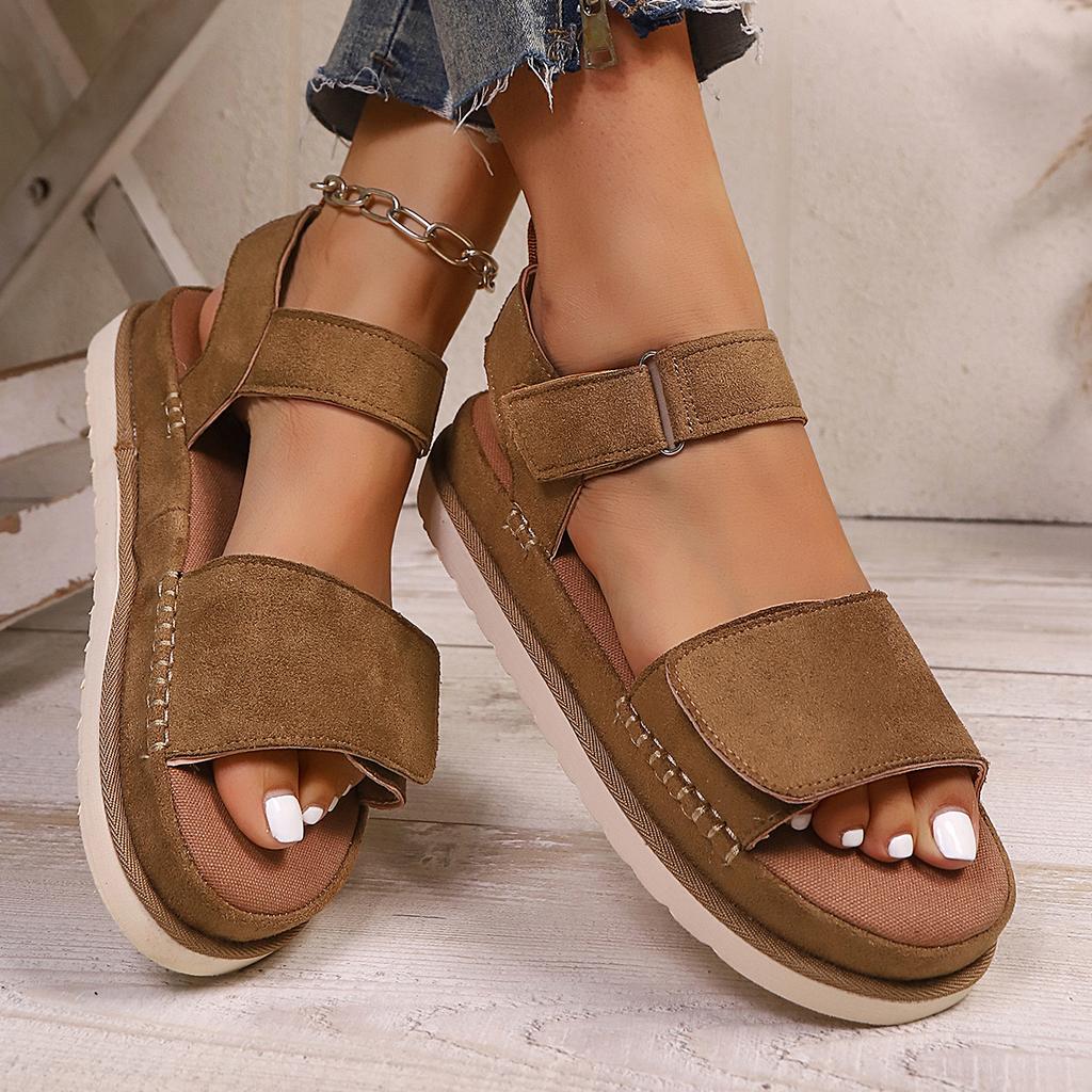 2025 Roman Platform Women's Sandals Summer Casual Height Increase Shoes Woman New Open Toe Sandals Women Solid Flat Beach Shoes