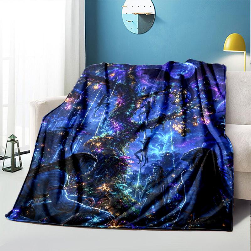 Avatar Pattern Blanket for Home Decoration, Bed, Sofa, Car Travel, Camping, Suitable for All Seasons, Birthday Christmas Gift