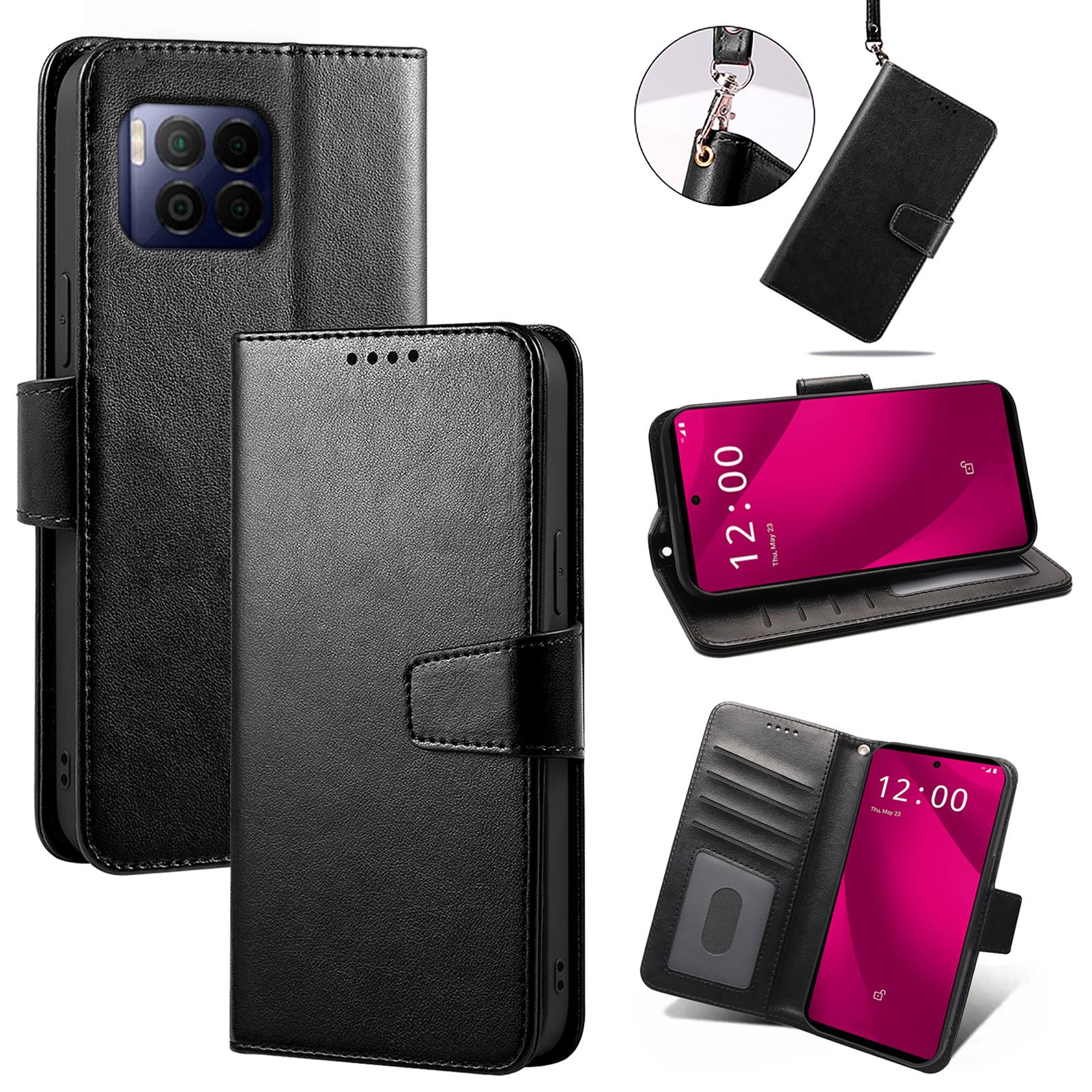 

Для T-Mobile T Phone 2 Pro/REVVL 7 Pro Чехол-подставка Кожаный чехол для телефона Black