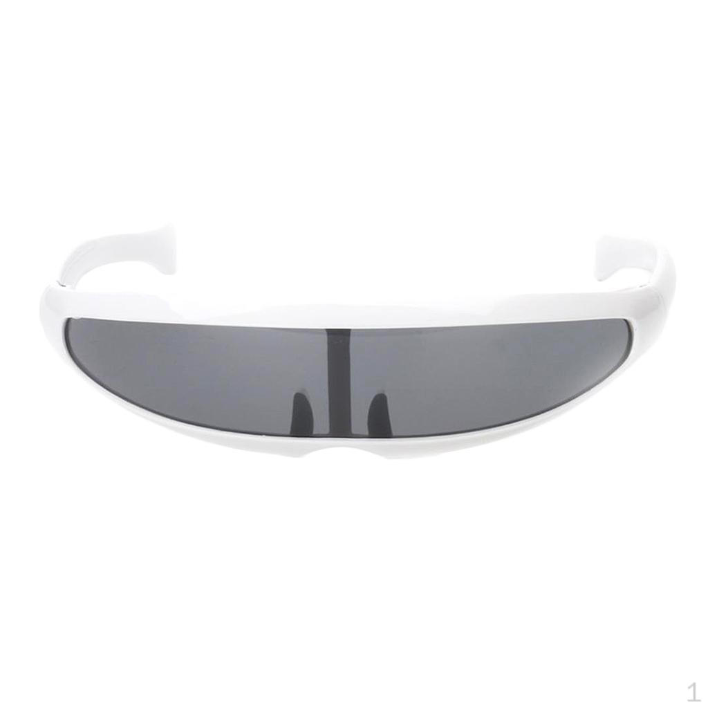 Futuristiske Smale Kyklop Farge Speilglass Visir Solbriller