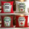 Popular Ketchup Cushion Cover Soft Washable Pillow Case Multi-Scene For Couch Bed Travel Office Use