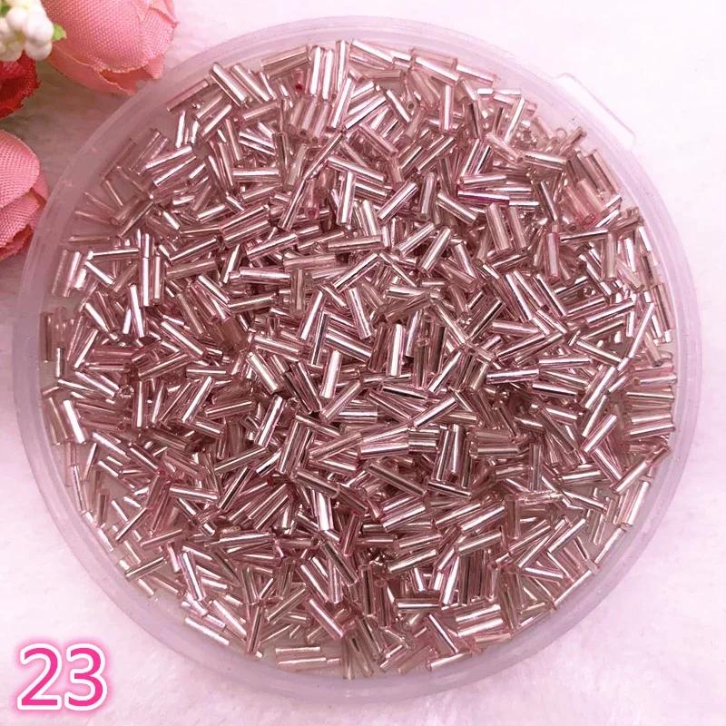 New 2*6.5mm 400pcs/lot Czech Cylindrical Glass Bugle Beads European Seed Long Tube Two Hole Loose Beads for Jewelry Making