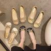 Fashion PU Leather Bow Ballet Flats Single Shoe Women's Candy Colored Bow Flats Soft Comfortable Women's Ballet Flats Loafers