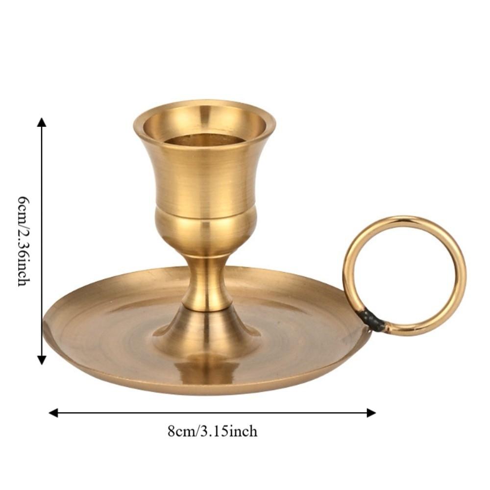 2 Piece with Holding Ring Desktop Candlestick Retro Candle Stand  Restaurant
