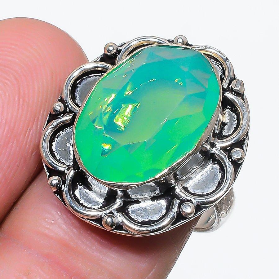 

Natural Fire Opal Gemstone Handmade 925 Sterling Silver Jewelry Ring Size 9 N0B90