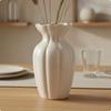 Cream Vase Minimalist Plain Ceramic Soilless Flower Holder for Tabletop, Living Room S