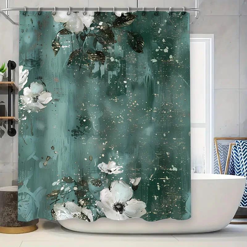 

Vivid Rose Shower Curtain 3D Printed Bathroom Decor Lavender Floral Shower Curtains For Bathtub Windows Pink Flowers Design W60H190(CM)-1 Pcs