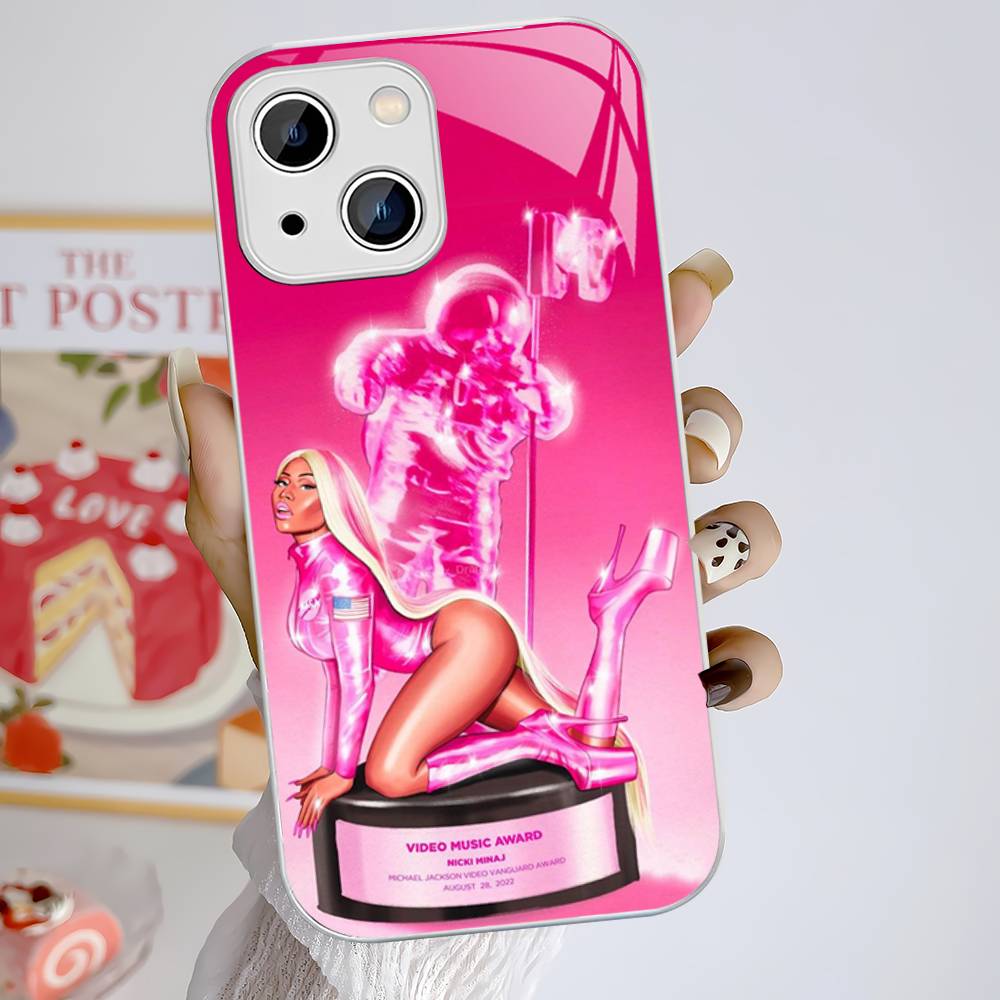 Nicki Minaj Rapper For IPhone 14 13 12 Mini 11 Pro XS Max X XR 14 Plus Tempered Glass Cover
