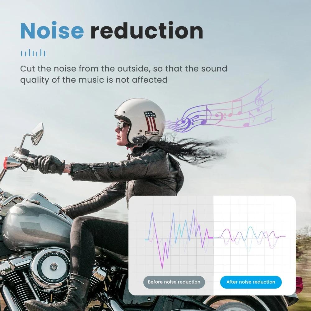 Motorcycle Helmet Bluetooth Intercom BT12B with Noise Reduction and IP65 Waterproof