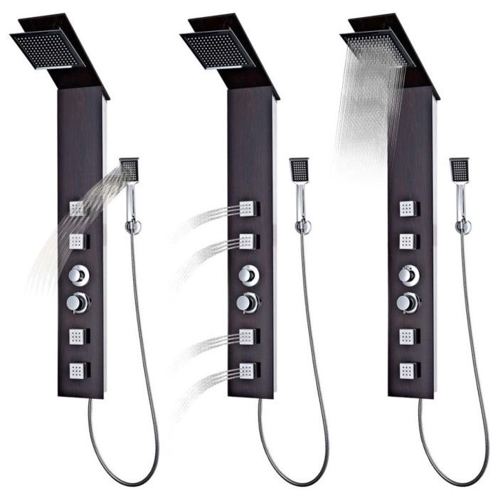 VidaXL Système de panneau de douche Verre Marron