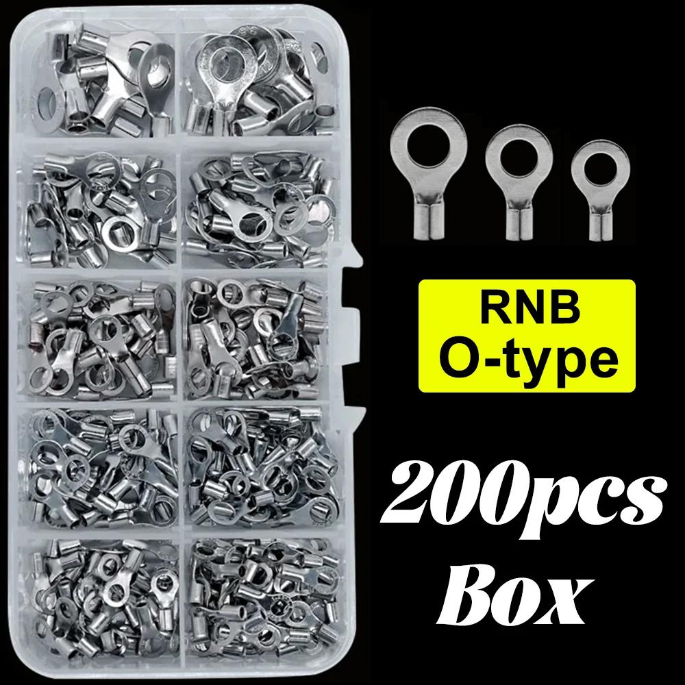 Copper Ring Fork Terminals Kit Non-Insulated Electrical O/Y Type Brass Terminal Assortment Set Cable Wire Connector Crimp Spade