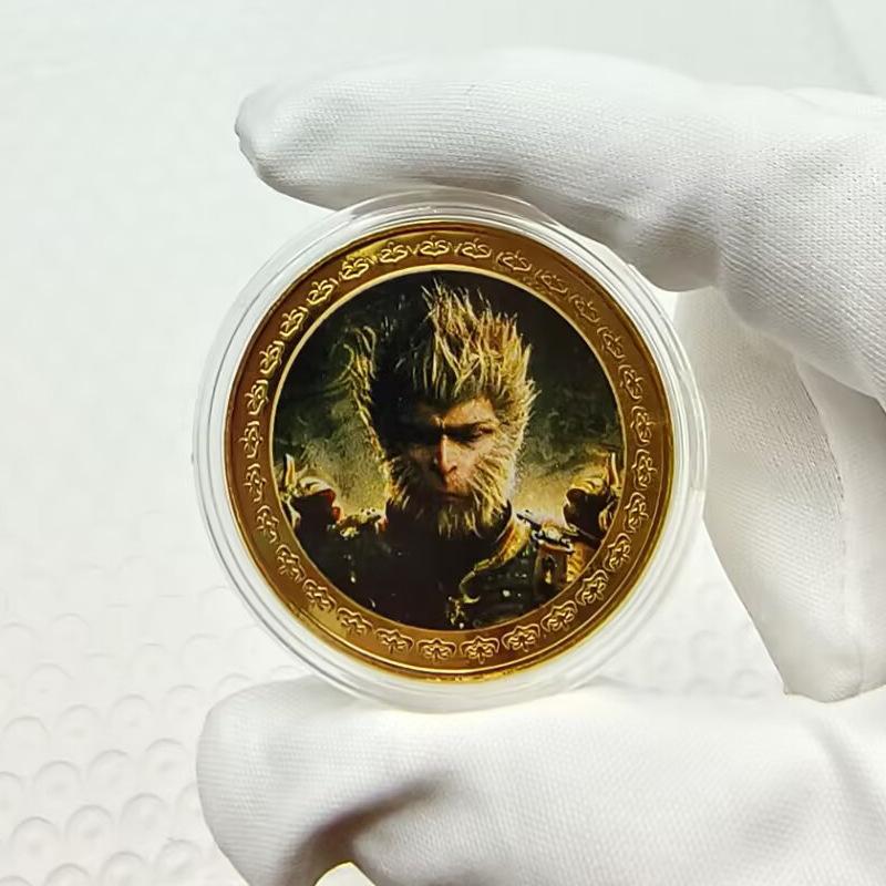 

Black Myth Wukong game coins, metal crafts, peripherals, figurines, playing coins, facing the mandate of Wukong, casual gifts 40*1.5mm
