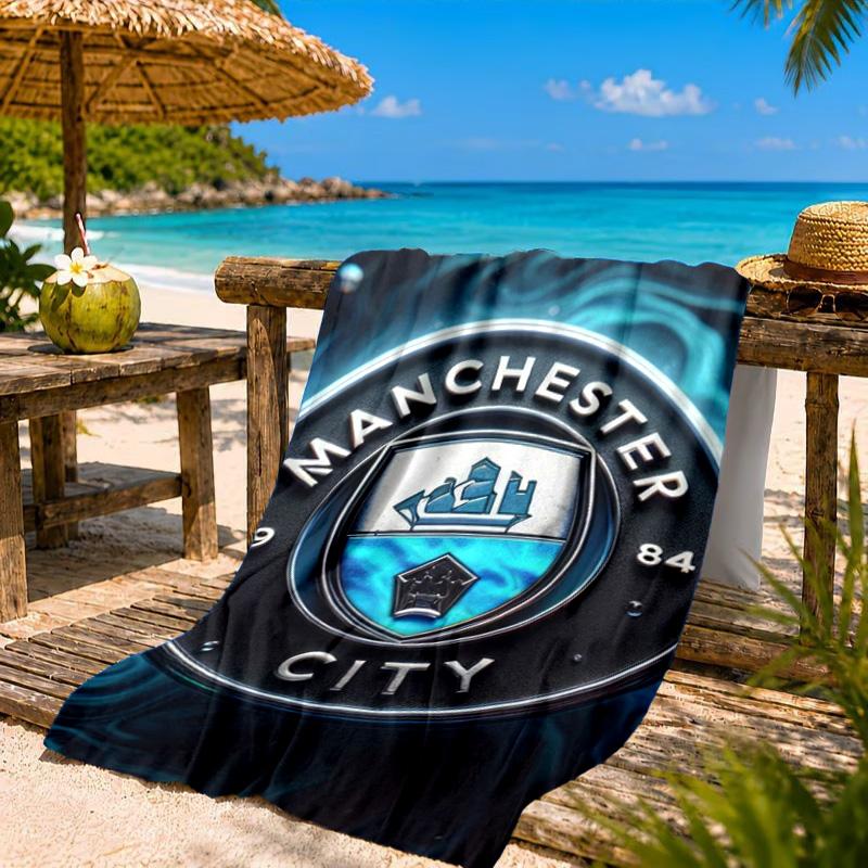 City Football Club Printed Microfiber Beach Towel, Soft And Absorbent, Quick-Dry, Ideal for Summer Travel, Beach Essential, Swimming Pool