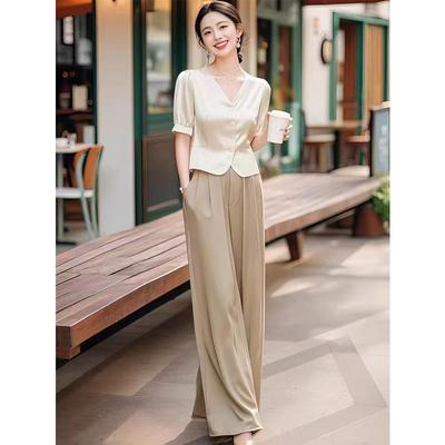 New Summer Style Capable and High-end Style Fashionable Apricot Pants