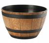 Light Brown Round Imitation Wood Flowerpot 33 Cm Barrel