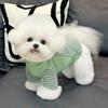 Casual Style Warm Puppy Striped Pullovers Comfortable Soft Dog Bottoming Shirt with D-Ring Dog Sweatshirt Outdoor Activities