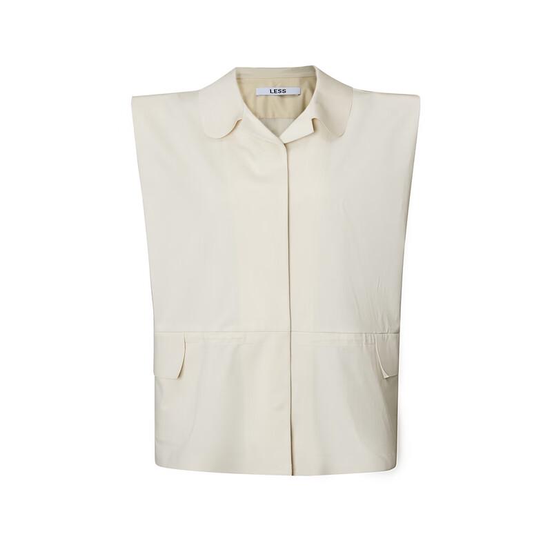 LESS Women's Lapel Sleeveless Short Vest