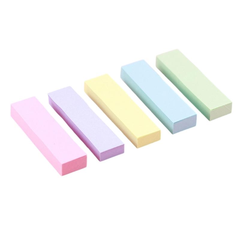 

5Pcs Colorful Adhesive Notepads 76X20mm Repositionable Adhesive Note Pocket Memopad 500 Sheets in Total Office Supplies 1
