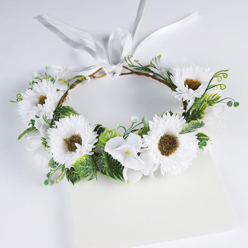 Flower Wreaths Garland Crown Diadem Wedding Baroque Hairband Hair Girl Flower Crown Bridal Headband Fairy Princess Hair Tiaras