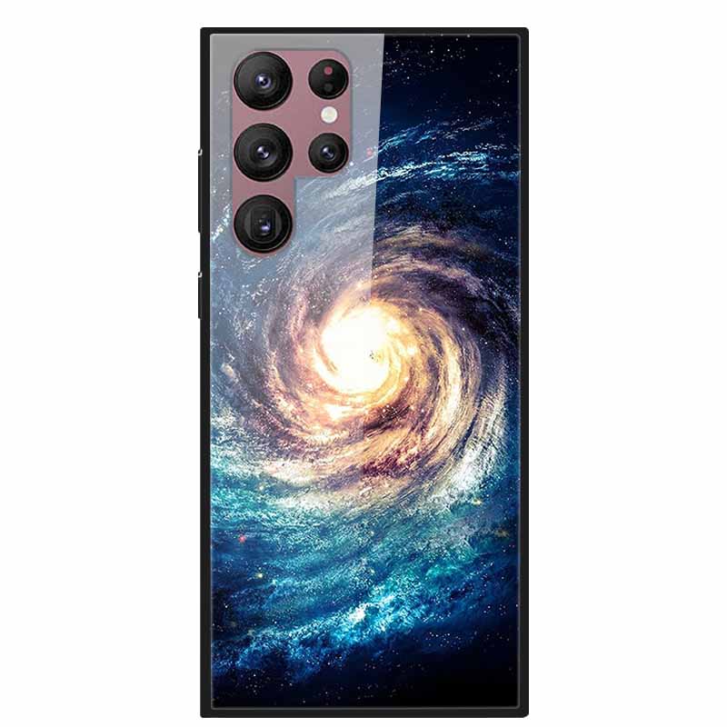 For Samsung Galaxy S22 Ultra 5G Phone Case Tempered Glass Back Cover Hard Case For Samsung  S22 Plus S 22 Capa Shell Funda Coque