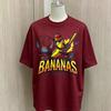 Bananas Baseball Graphic T Shirt Unisex Oversized Loose Short Sleeve Tees Soft Cotton Cartoon Banana Baseball Bat Print