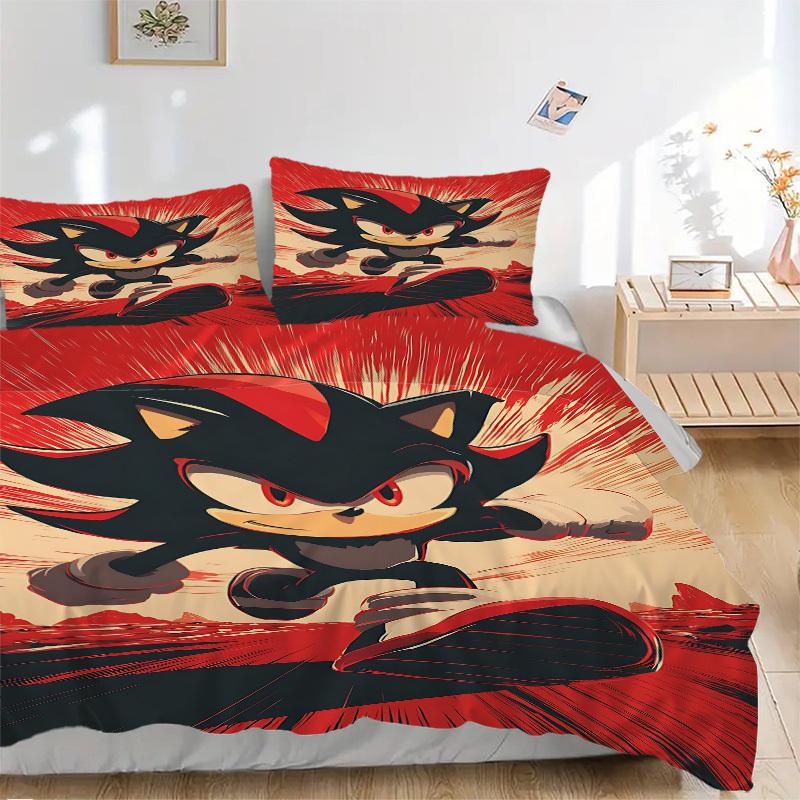 3pcs bedding set Shadow Sonic Includes 1 Comforter + 2 Pillowcases, Without Pillow Inserts, Soft Comfortable, Lightweight Breathable, Printe