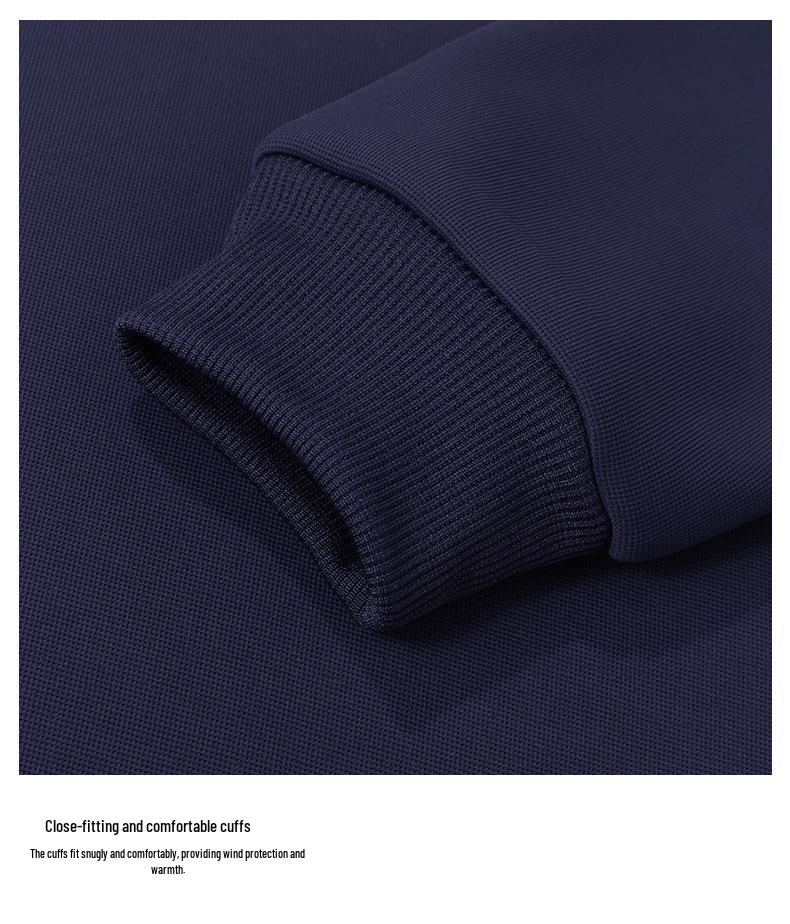 Men's Trendy Retro Long Sleeve Solid Color Polo Hoodie