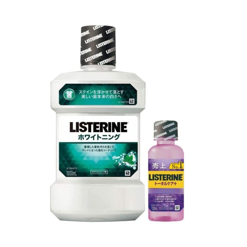 LISTERINE Whitening 1000ml Total Care Plus 100ml Home Medicated + Set, Mouthwash, Whitening, Quasi-drug,