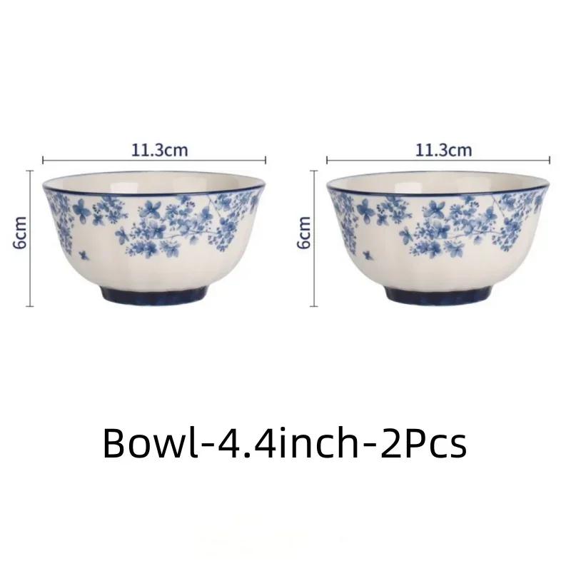 Chinese Ceramic Bowls Plates Retro Tableware Ramen Bowl Steak Dish Dessert Salad Plate Dinnerware Household Decor