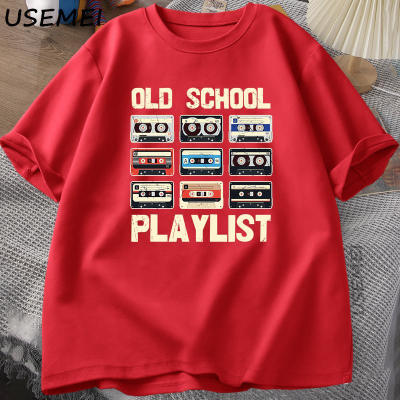 

2026 Tape Music Old School Tshirt Playlist Digital Tshirt Short Sleeve Comfortable and loose Unisexs and WOMENs Tshirts 4XL