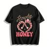 Howdy Honey Western Style Pink Horseshoe Heart Print Top Pure Cotton T-shirt