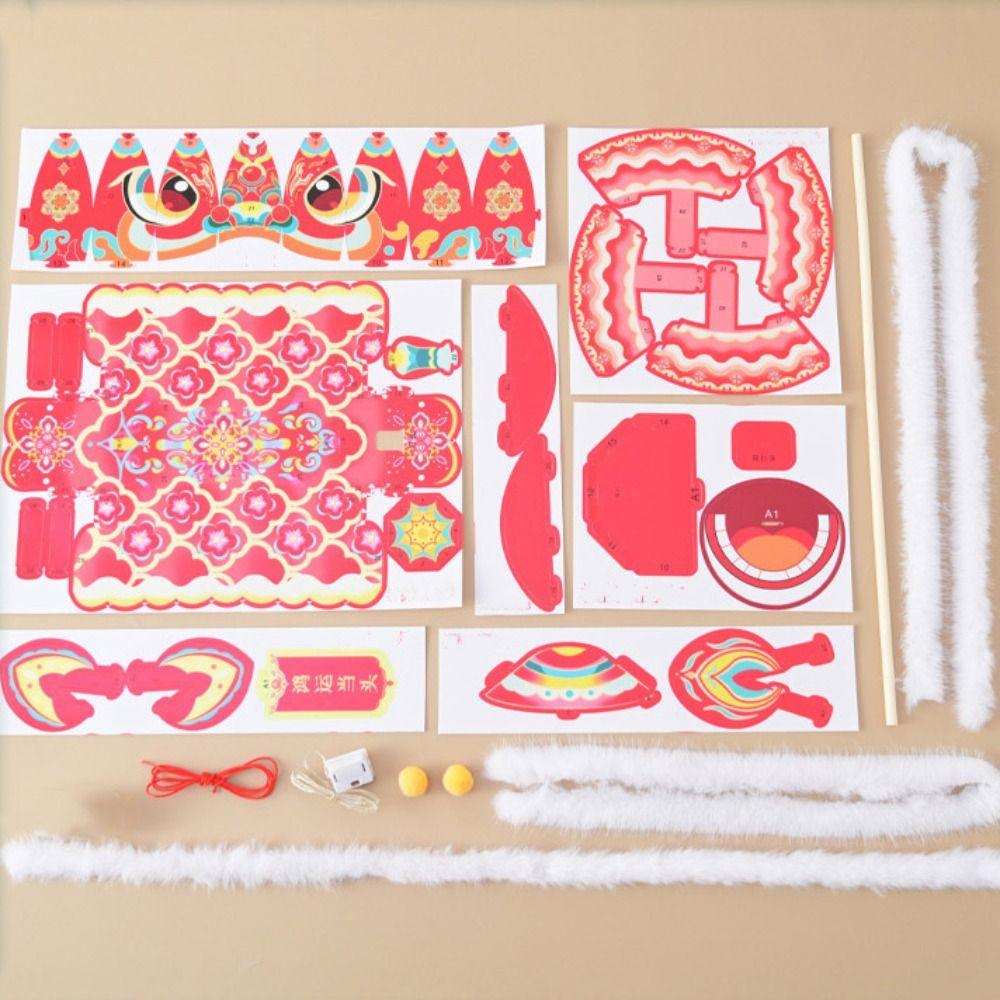 Waterproof Lion Dance Lantern Ancient Style Luminous Lantern Portable Lantern Kids Craft