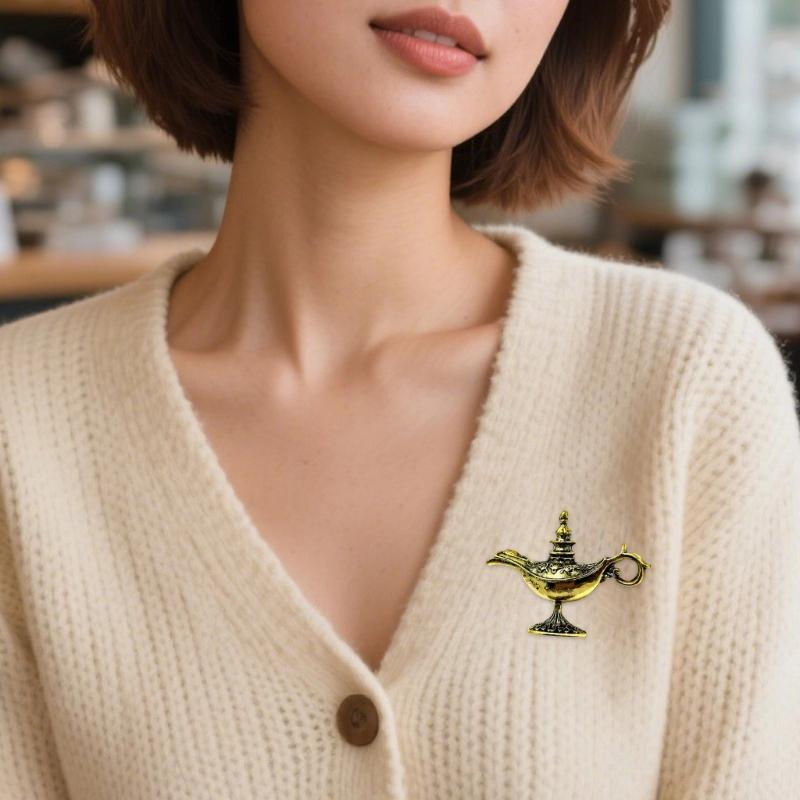 Stabile Teekanne Brooch im antiken Stil Leicht Sicheres Klick-System Anstecknadel Für Lässige Formelle Outfits