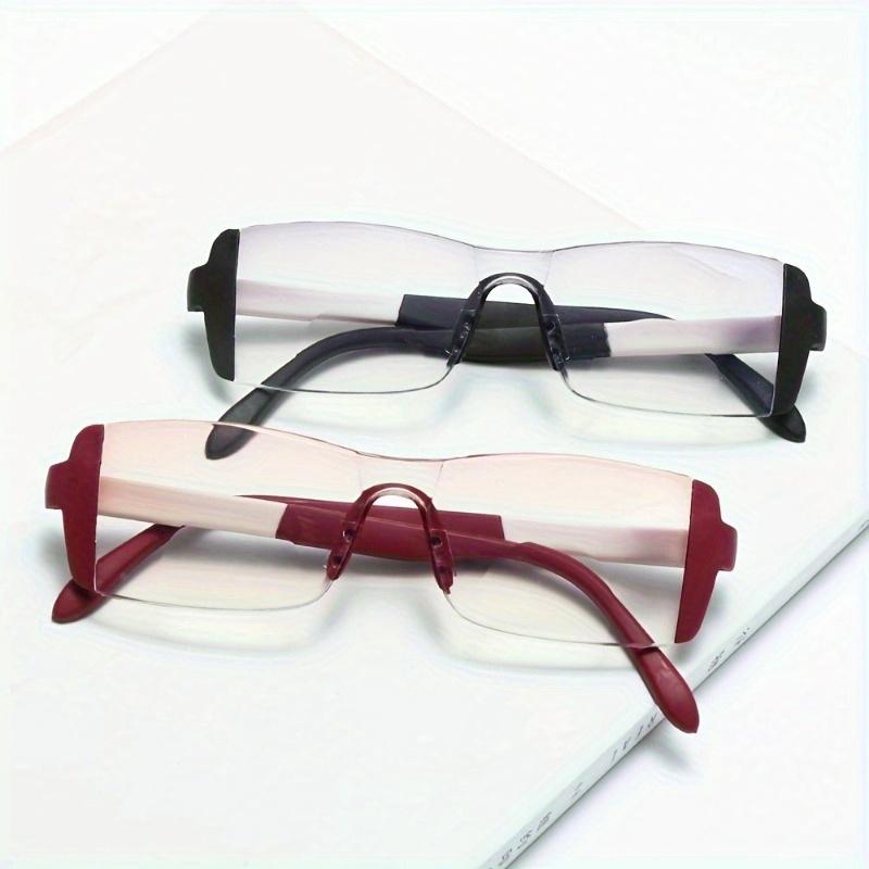 Blaulichtfilter Bifokale Lesebrille Damen Rahmenlos Herren Presbyopie Brille +100 Bis +400