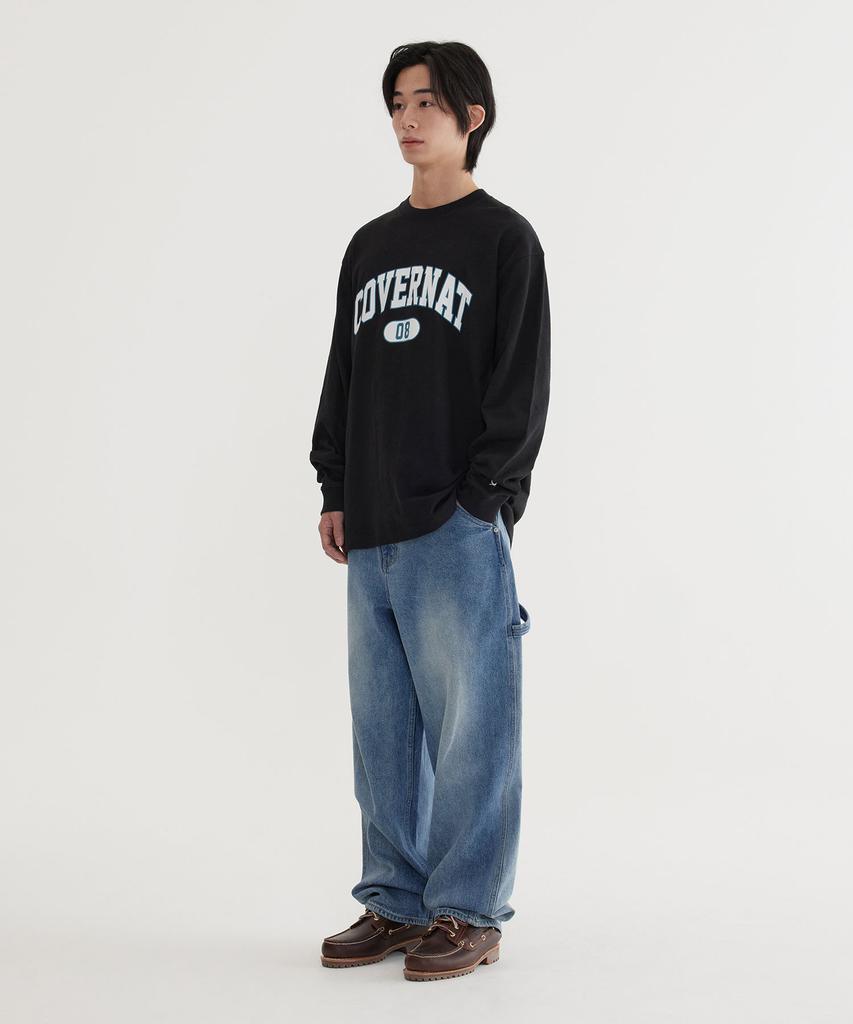 COVERNAT Slub Arch Logo Long Sleeve Black