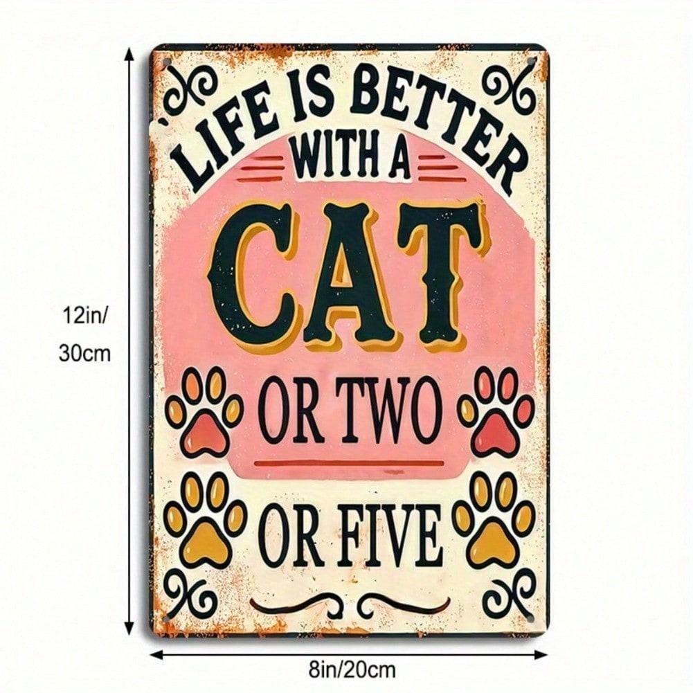 

Vintage Cat Tin Sign Pet Lover Decor 8x12 Inch Wall Art Home Decor 20x30 разноцветный