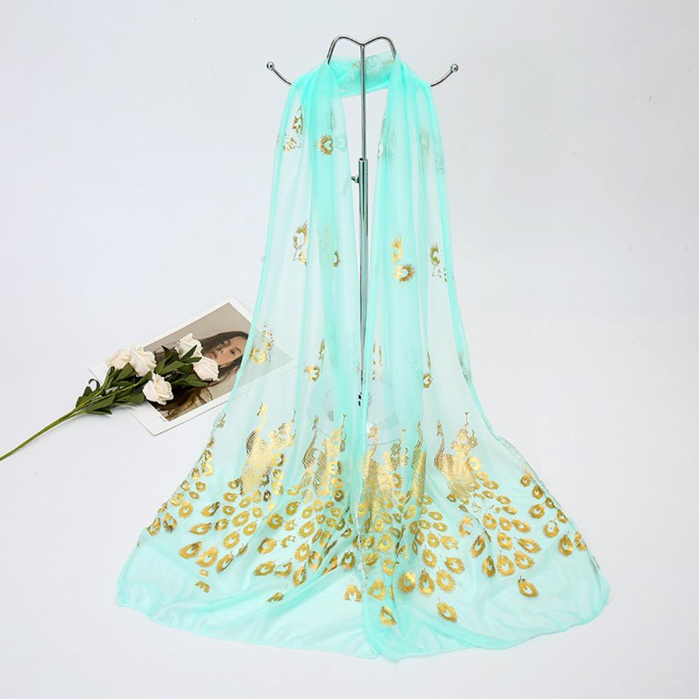 New printed phoenix rose silk scarf women's versatile long beauty yarn scarf beach yarn gift