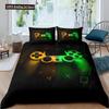 Gaming Duvet Cover Set King Size Gamer Comforter Cover Set Video Game Boys Teens Kids Gamepad Game Controller 3pcs Bedding Set