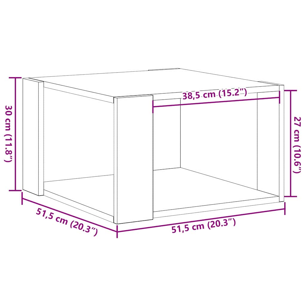 Artisan Oak Coffee Table 51.5 x 51.5 x 30 cm Particleboard