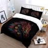 Colorful Floral Horse Artwork Set Soft Comfortable Duvet Cover Bedding Set Included 1*Duvet Cover & 2*Pillowcases, Gift