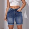 Ladies' Casual Hole  Versatile Fashionable Denim Shorts