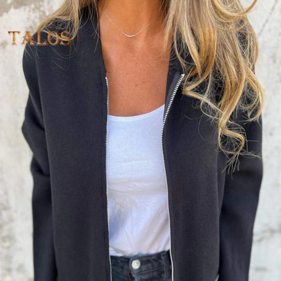 Women Jacket Windbreaker Style Hooded Zippered Pockets Solid Color Zipper Closure Thermal Long-Sleeved Biking Hiking Workout Spring Fall Winter Coat