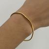  Waterproof Stainless Steel Simple Stacking Cuff Bracelet 18K Gold Plated Trend Fashion Unisex Jewelry Men Women